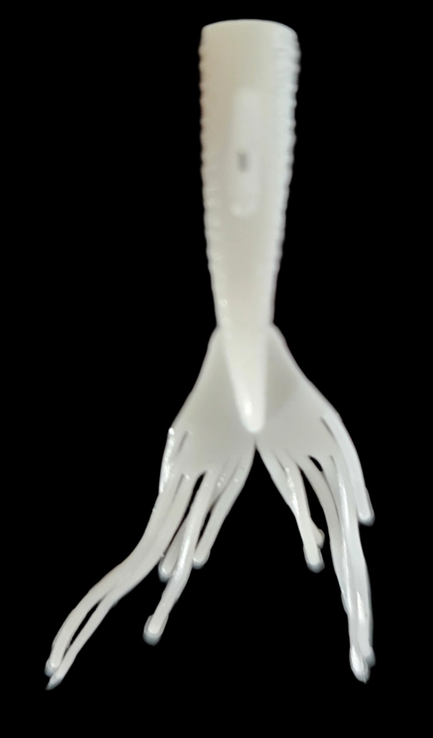 Kumbo Improved Soft Bait 2" White Mermaid Tail 12 in a Pack
