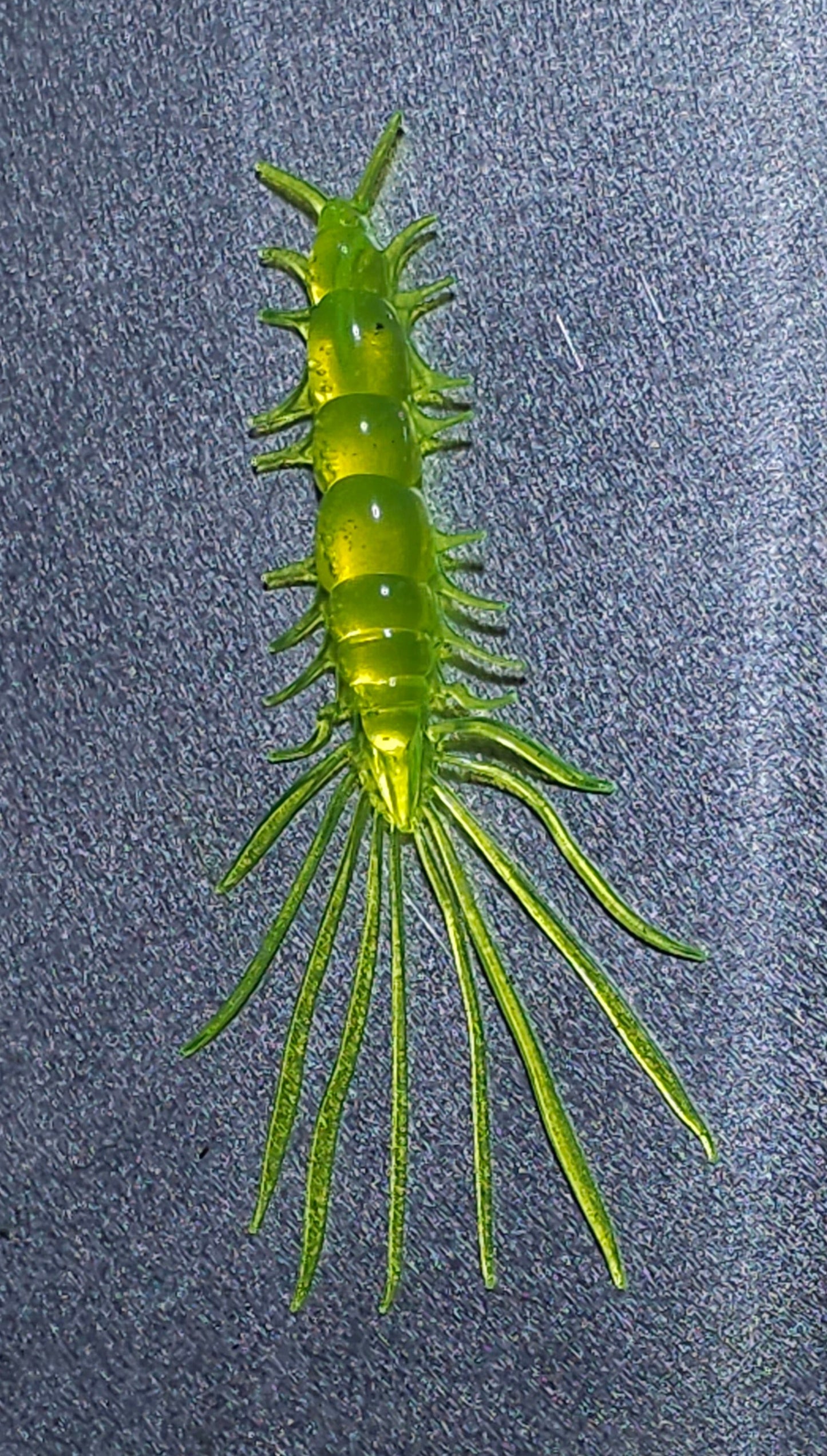Kumbo Improved Soft Bait 5" Chartreuse Centipede 10 in a pack