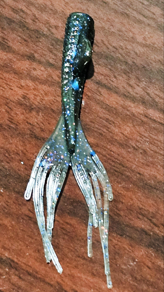 Kumbo Improved Soft Bait 2" Black Chameleon mermaid 12 in a Pack