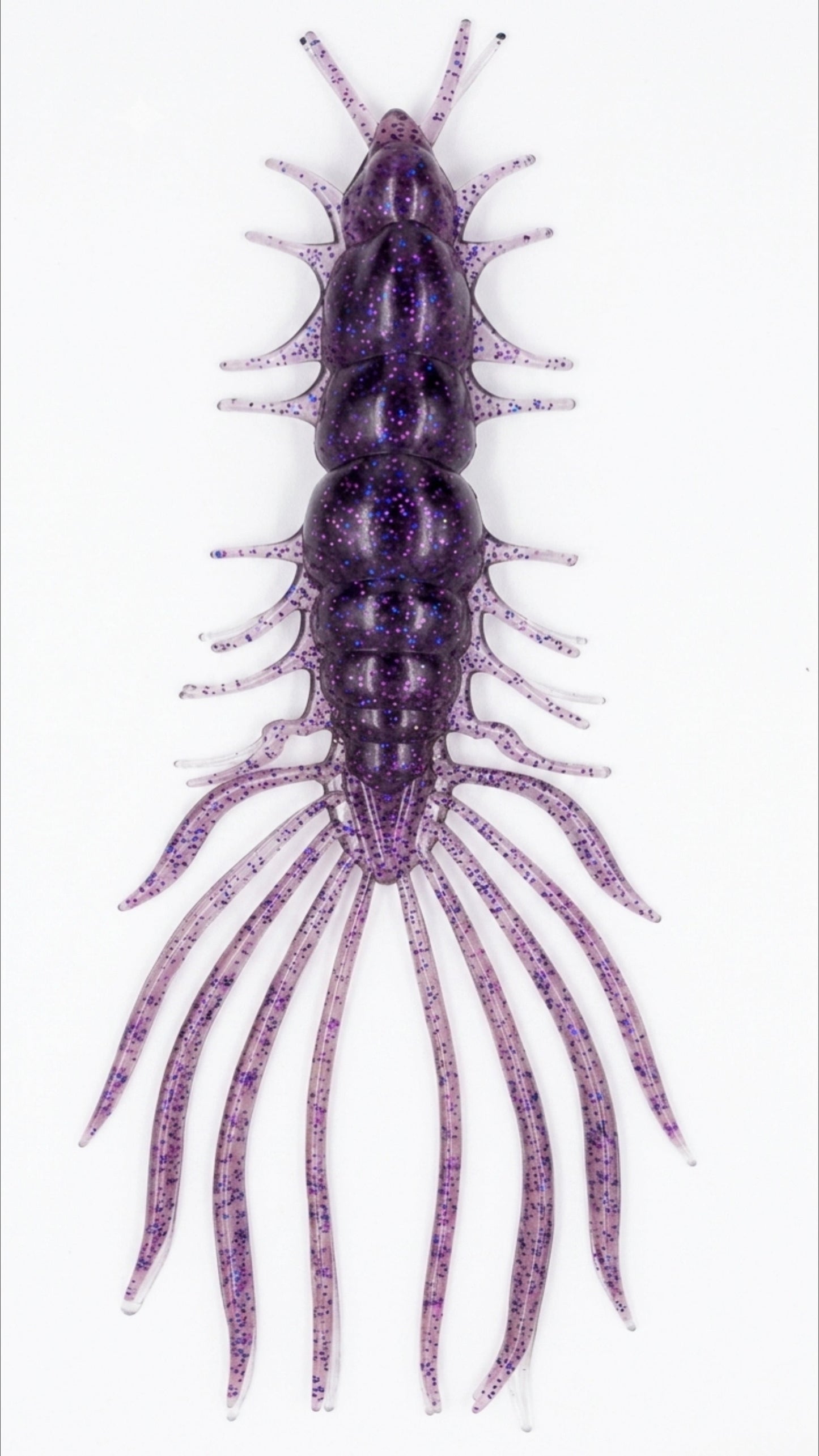 Kumbo Improved Soft Bait 5" Bright Purple Centipede 10 in a pack
