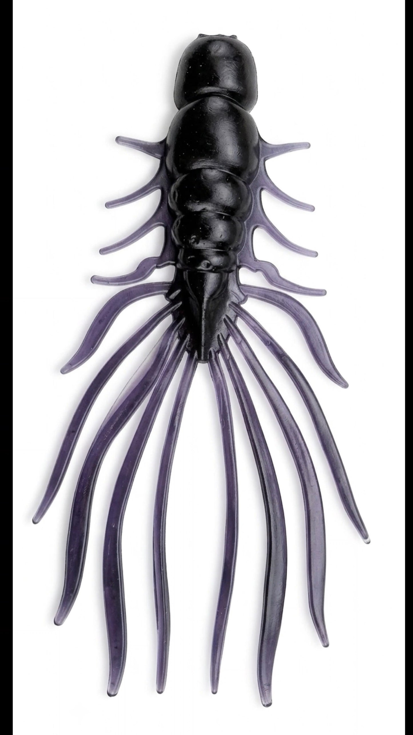 Kumbo Improved Soft Bait 5" Black, Light-Purple Blue Centipede 10 in a pack
