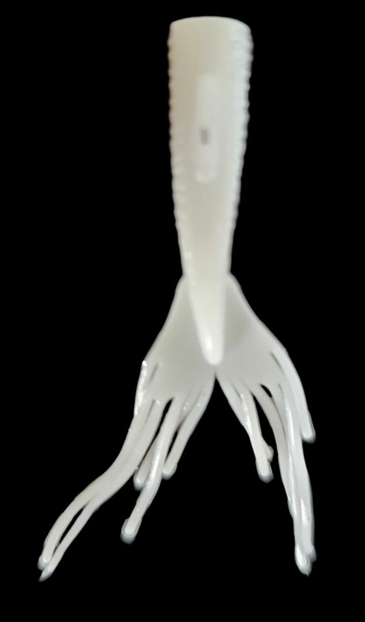 Kumbo Improved Soft Bait 2" White Mermaid Tail 12 in a Pack