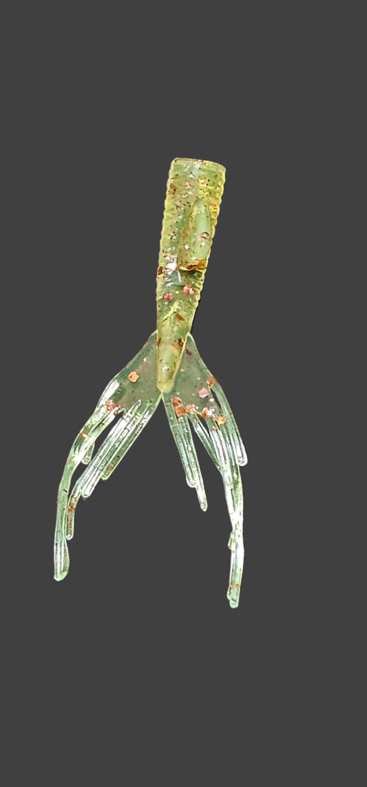 Kumbo Improved Soft Bait 2" Red Sparkling Chartreuse mermaid 12 in a Pack