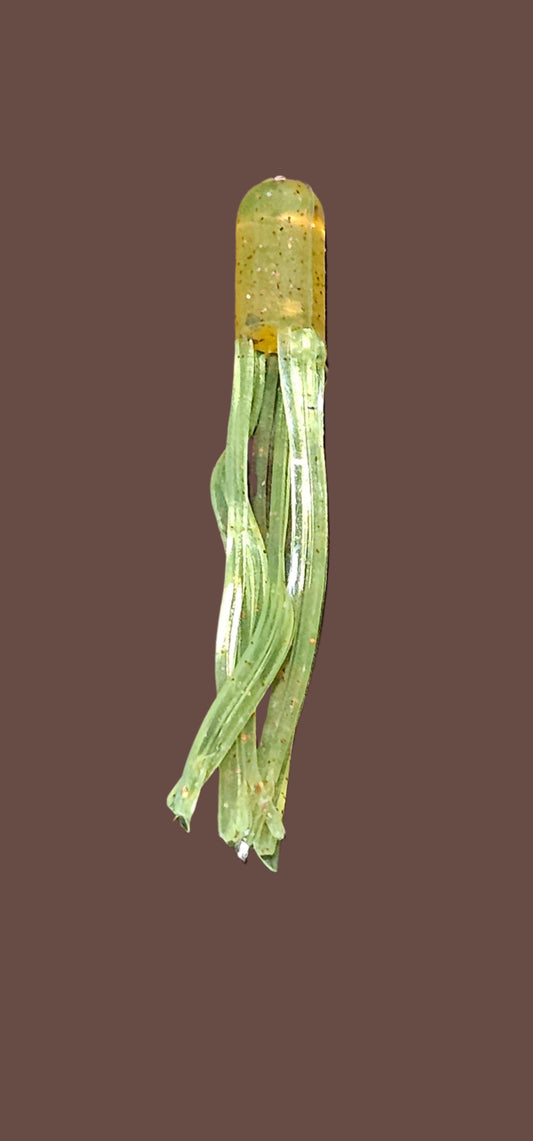 Kumbo Improved Soft Bait 2" Red Sparkling Chartreuse Tiny Tube 12 in a Pack
