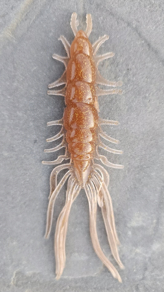 Kumbo Improved Soft Bait 5"  Golden Brown Centipede 10 in a pack
