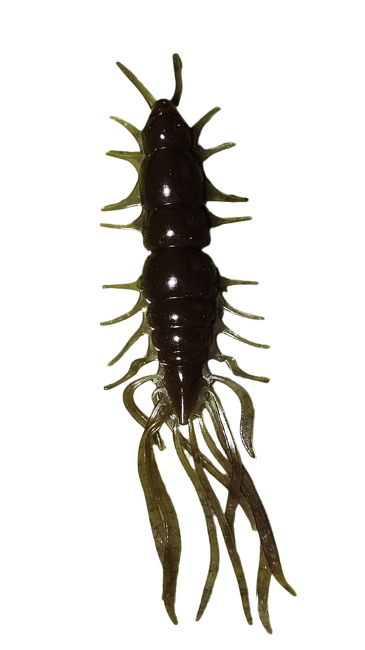Kumbo Improved Soft Bait 5" Dark Brown Centipede 10 in a pack