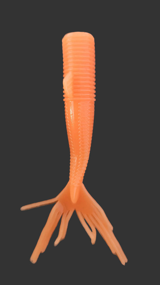 Kumbo 3" Big Mermaid Tail-Soft Plastic Baits (12-Pack)| Blaze Orange