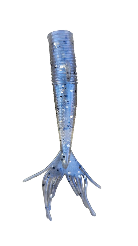 Kumbo 3" Big Mermaid Tail-Soft Plastic Baits (12-Pack)| GHOST BLUE SHAD
