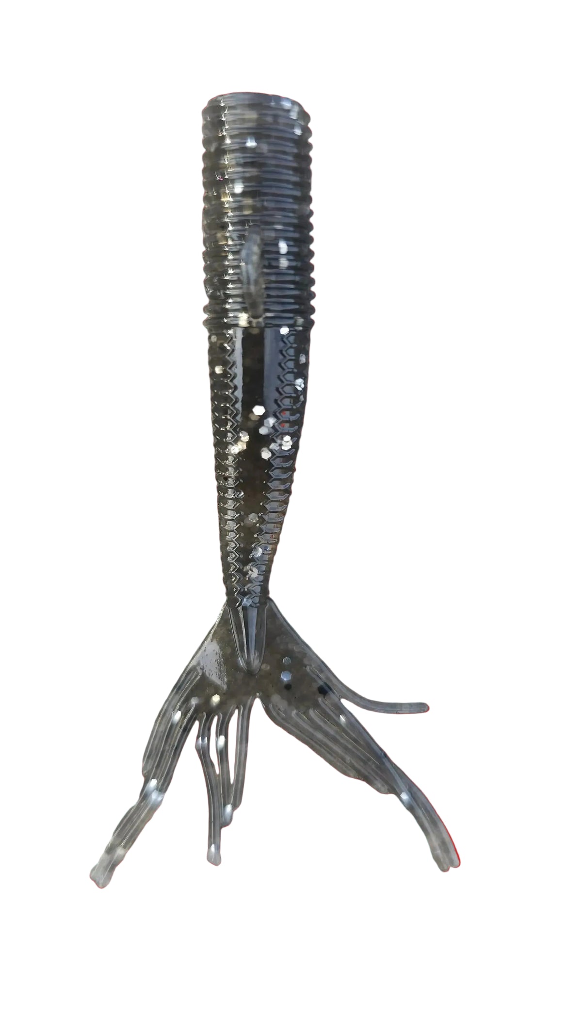 Kumbo 3" Big Mermaid Tail-Soft Plastic Baits (12-Pack)| Smoke Silver Flash