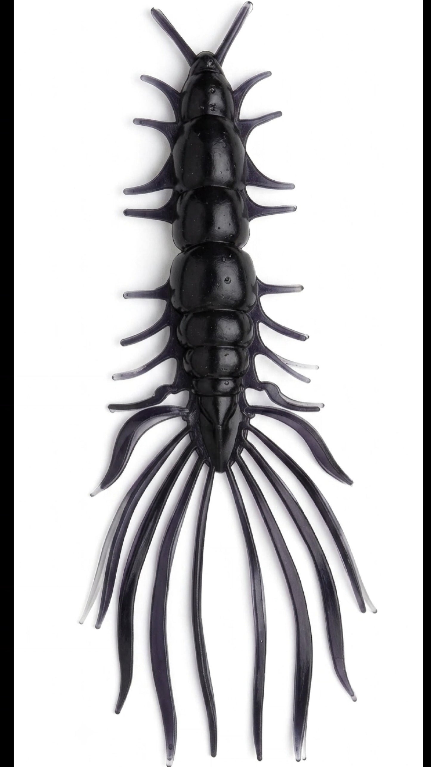 Kumbo Improved Soft Bait 5"  Black, Light-Purple Blue Centipede 10 in a pack