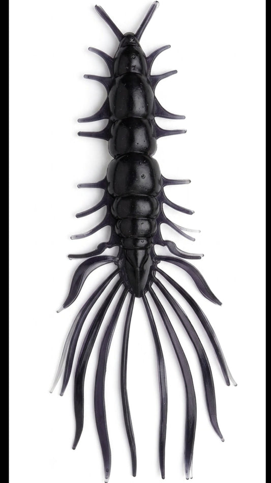 Kumbo Improved Soft Bait 5"  Black, Light-Purple Blue Centipede 10 in a pack