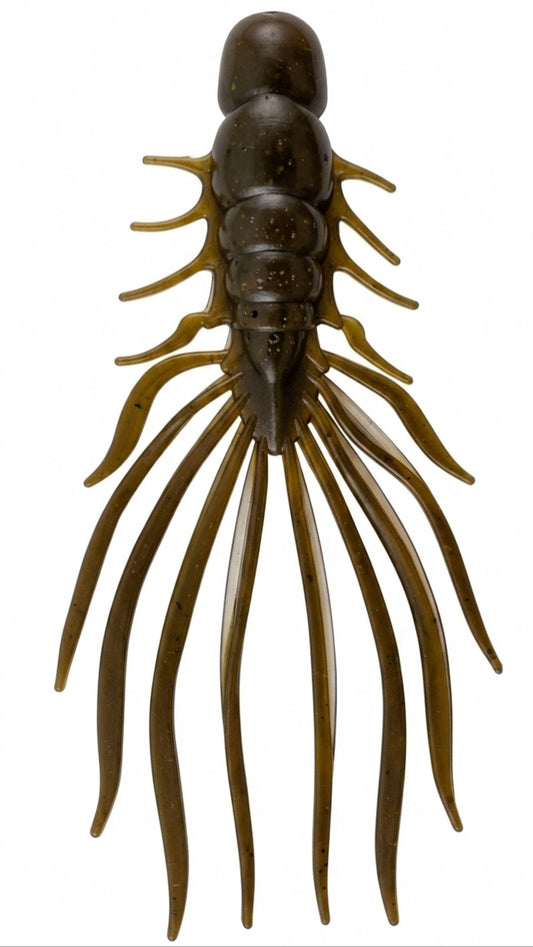 Kumbo Improved Soft Bait 4"  Headless  Green Pumpkin Centipede 10 in a pack