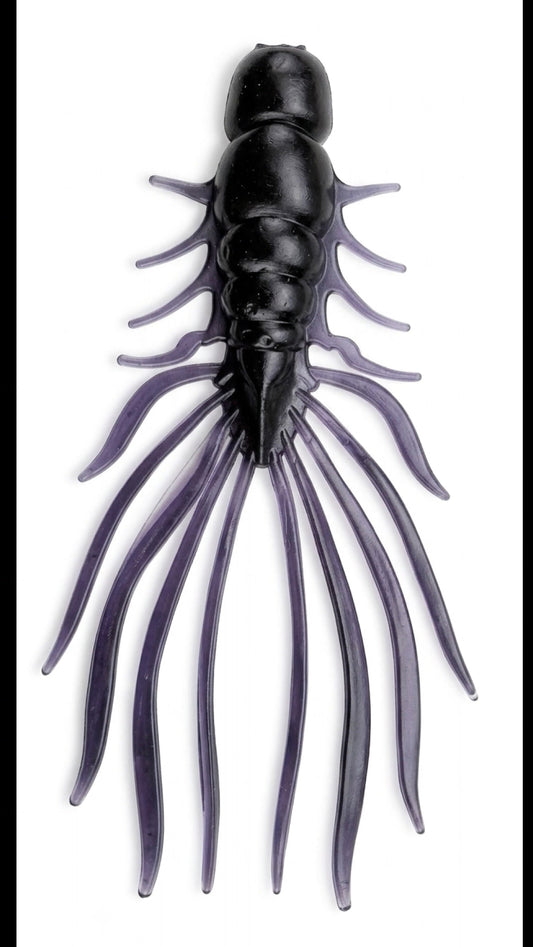Kumbo Improved Soft Bait 5"  Black, Light-Purple Blue Centipede 10 in a pack