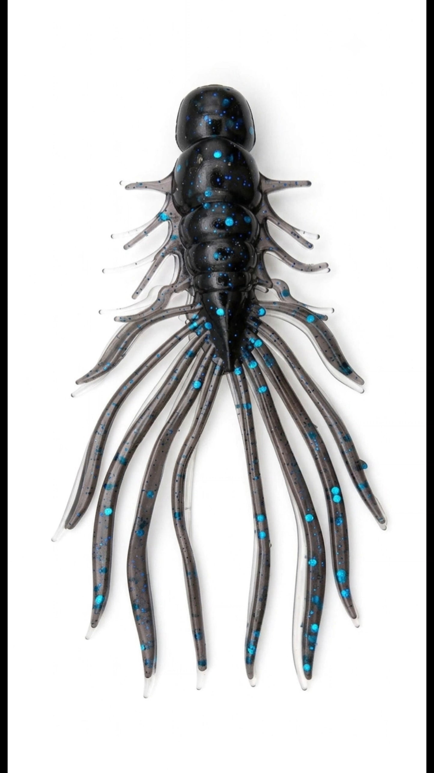 Kumbo Improved Soft Bait 4" Black N Blue  Centipede tail 10 in a pack