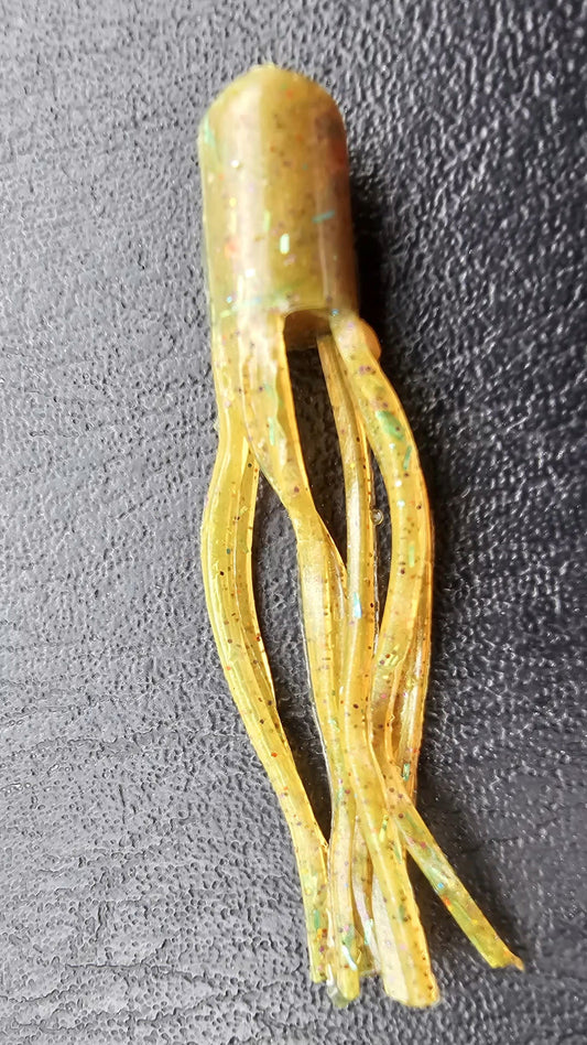 Kumbo Improved Soft Bait 2"Golden Green  K mini Tube 12 in a Pack